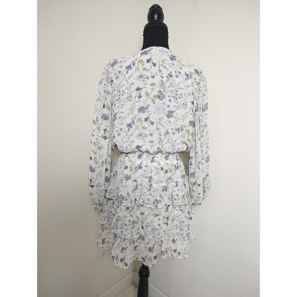 EXPRESS FLORAL SMOCKED WAIST TIERED RUFFLE MINI DRESS SZ XL - Picture 6 of 11